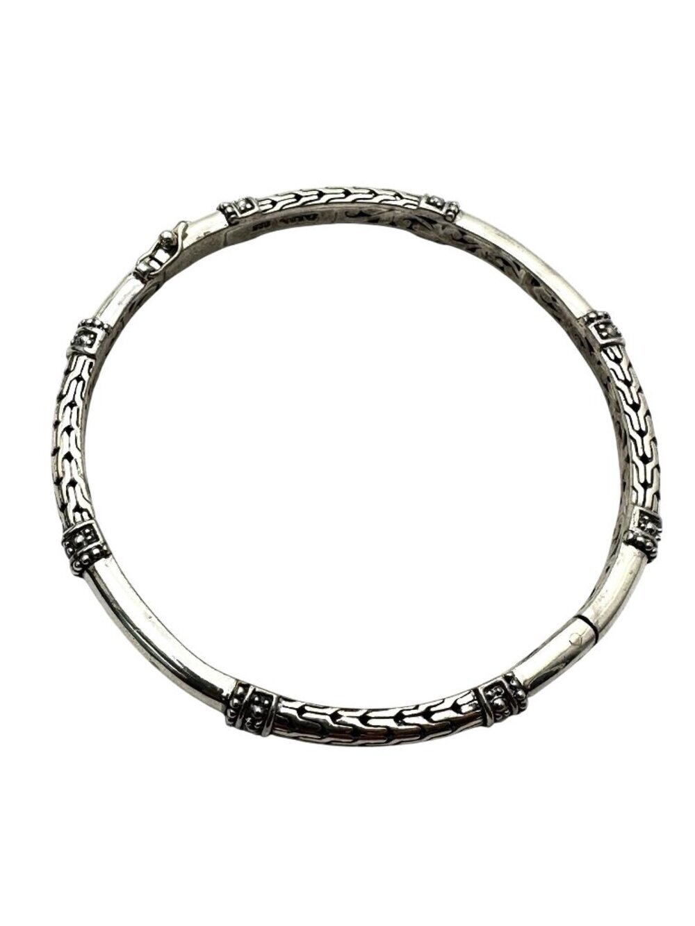 JTV Artisan Sterling Silver Filigree Bangle Bracelet 7 3/4 Inch 22 Grams